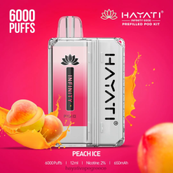 Hayati Infinity 6000 κιτ λοβών πάγος ροδάκινου F402H155 Hayati Flavour List