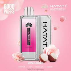 Hayati Infinity 6000 κιτ λοβών τριαντάφυλλο λίτσι F402H158 Hayati Vapes Wholesale